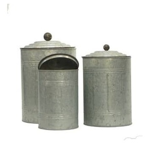 Newest Design Galvanized Canister Wooden Lid Household Classic Design Kitchen Food Storage Container Handcrafted - Product Image 6