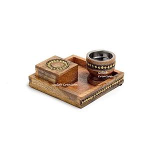 ชุดกระถางธูปทำด้วยมือขนาด8นิ้วถาดสี่เหลี่ยมสำหรับเป็นของขวัญที่วางธูปทำจากไม้เรซิ่น - Product Image 3