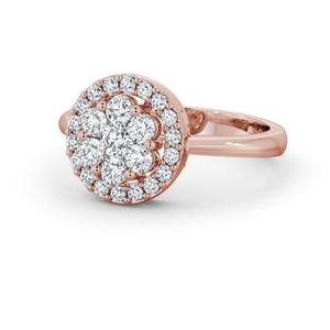 Anillo de compromiso de Halo de racimo de joyería de mujer personalizada de diamante cultivado de laboratorio de corte brillante redondo, joyería de boda certificada de oro sólido de 10K - Product Image 3