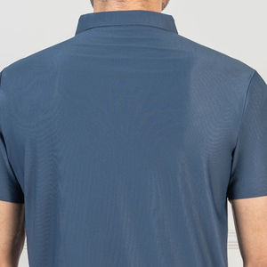 100% algodón de alta calidad respetuoso con el medio ambiente patrón sólido azul marino Jersey tela liso teñido ejecutivo para Polo camisa frente ropa Casual - Product Image 5