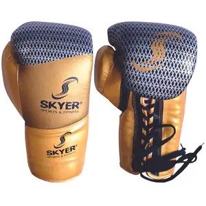 Özel tasarım Pro boks eldiveni lateks dolgu bağcıklı boks eldiveni, erkekler için boks eldiven delme