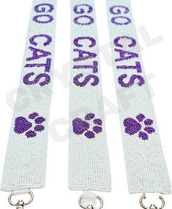 Fighting Illini personalizado oro blanco semilla bolsa de cuentas correas 'Hook Em Horns' accesorio de moda correa de monedero con cuentas - Product Image 3