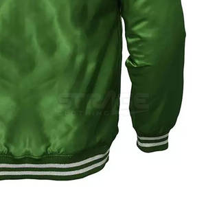 Veste universitaire en satin de haute qualité pour hommes adultes, col montant, devant léger, doublure matelassée écologique, veste d'hiver pour hommes - Product Image 6