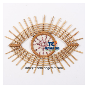 Panier mural naturel en rotin, fabriqué à la main et écologique, pour la décoration de l'entrée ou de la chambre à coucher. - Product Image 1