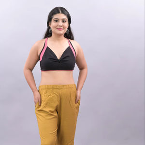 Women's Cotton Harem Pants Comfortable Free-Size <b>Baggy</b> Loungewear Elastic Waist Breathable Summer Free-Size Plain Custom Logo - Product Image 1