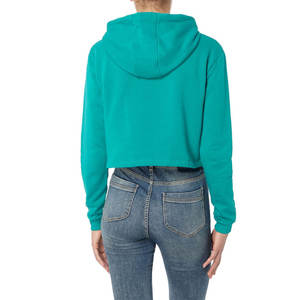 Sudadera corta con capucha para mujer con logotipo personalizado, Sudadera con capucha corta de manga larga de Color sólido para mujer, Sudadera corta lisa en blanco con capucha - Product Image 3