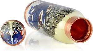 Botella de cobre puro 100%, diseñador de calidad Premium, impresa, a prueba de fugas, beneficios para la salud ayurvédica, suministro de Metal, uso de Vasos - Product Image 5