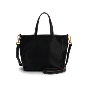 Sac fourre-tout en cuir véritable personnalisable pour femme, léger, avec fermeture éclair, imperméable, minimaliste, tendance, pour le travail, le bureau, les courses - Product Image 1