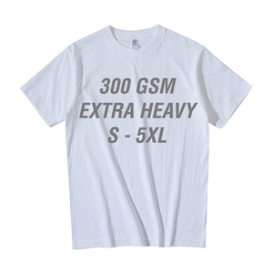 High Quality White T Shirt 300GSM Oversized Heavyweight T-shirt for Men Cotton 100% Cotton Printer Custom DTG Embroidery - Product Image 1