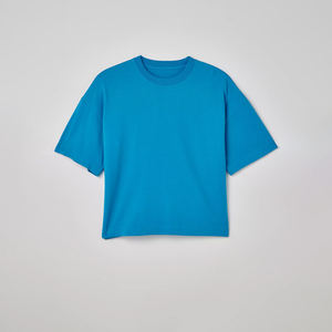 Cropped Boxy Fitผู้ชายผ้าฝ้าย 100% ไหล่Streetwearคุณภาพสูงโลโก้ที่กําหนดเองธรรมดาเสื้อยืดฤดูร้อนอินเทรนด์Tees - Product Image 1