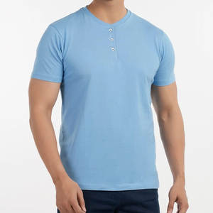 Camiseta de Corte Regular con Cuello Redondo y Botones, Manga Corta, Estilo Vintage, Tejido de Punto, Ajuste Delgado, Color Sólido Personalizado, Anti-Pilling - Product Image 2