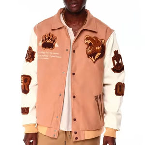 Veste universitaire en cuir sur mesure de qualité supérieure, best-seller, avec patch en chenille brodé, veste d'hiver pour homme - Product Image 4