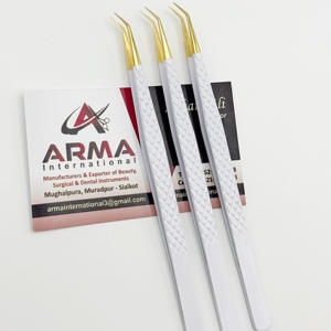 Pince à épiler pour extension de cils, isolation à 45 degrés, pointe pointue en or 24k, outils de beauté durables avec logo personnalisé - Product Image 3