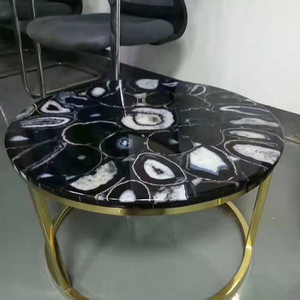 Backlit <b>Crystal</b> Agate Side Table Translucent Luxury Countertop for Living Room Decor - Product Image 3