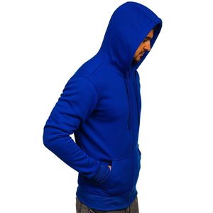 Pull à capuche épais à motif solide pour hommes avec poches de différentes couleurs et tailles pour l'hiver - Product Image 4