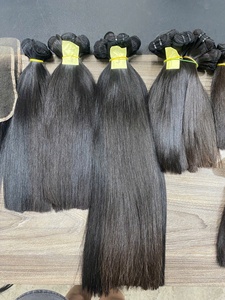 2026 Venta al por mayor de cabello humano virgen 100% natural con cutícula alineada, liso, doblemente estirado, paquetes de cabello virgen vietnamita para proveedores - Product Image 3