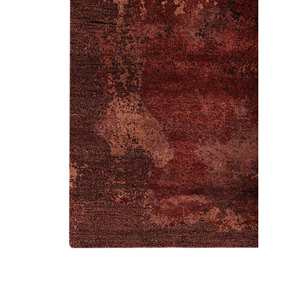 Kavi Hand Knotted Wool & Bamboo <b>Silk</b> Rug Afterglow Collection <b>Red</b> & Orange Abstract Pattern for Home Use Esk-381 - Product Image 4