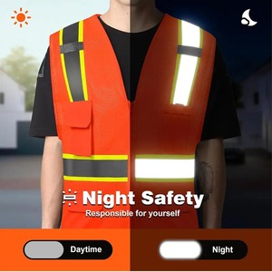 Chaleco de seguridad para construcción al aire libre con logotipo personalizado Protección DE SEGURIDAD reflectante de alta visibilidad - Product Image 3