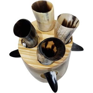 Ensemble de fête corne de Viking avec support style animal pour une utilisation décorative religieuse traditionnelle nordique lors d'occasions spéciales - Product Image 1