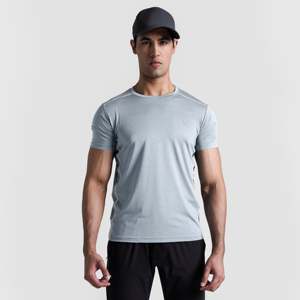 T-shirts de course Overland 100 % polyester Dry-Fit gris clair en tissu tricoté uni 160 g/m² avec impression sérigraphiée – Modèle T-shirts - Product Image 1