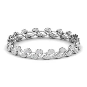 Nueva colección de brazaletes de diamantes cultivados Leb de corte redondo de Plata de Ley 925 para mujer para uso diario, boda o fiesta - Product Image 1