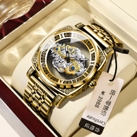Montre mécanique de luxe 45 mm, étanche, aiguilles lumineuses, accessoire professionnel