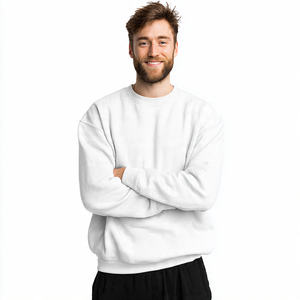 Sudaderas de invierno para hombre, sudadera de calle con hombros caídos, cuello redondo para hombre, sudadera de algodón polar 400 GSM para hombre - Product Image 2