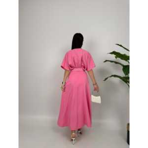 Vestido ATLAS 2056 con abertura y cinturón de tela a la moda - Product Image 3