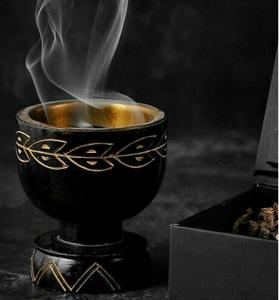 Handcrafted Wooden <b>Bakhoor</b> <b>burner</b> with Brass Inlay Perfect for Traditional Arabic Incense Burning and Home Decoration - Product Image 5