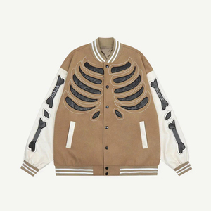 Top Trending 2025 Custom Design Embroidery Patches Letter Work Baseball College Varsity Jacket For Men Plus Size - Product Image 1