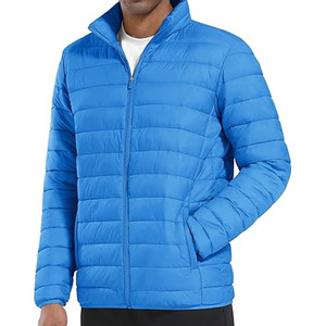 Veste matelassée en toile coupe-vent d'hiver en gros, col montant, logo frontal, imperméable, personnalisable OEM - Product Image 5