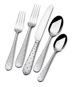 Juego de Cubiertos con Mango Floral Encantador, Acabado Plateado, Ideal para Decoración del Hogar, Mesa de Comedor, Fiestas y Celebraciones, Juego de 5 Piezas - Product Image 2