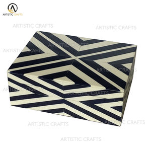 Boîte de rangement décorative faite à la main de qualité supérieure avec incrustation d'os écologique au design floral - Product Image 3