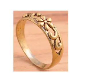 Desain Admirable cincin kuningan bunga merancang disesuaikan ukuran lingkaran pesona perhiasan untuk wanita dan pria cincin kuningan