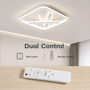 Modern Square Acrylic Iron Dimmable Led <b>Ceiling</b> <b>Light</b> With <b>Remote</b> For Living Room Bedroom Indoor White Surface Mount - Product Image 3