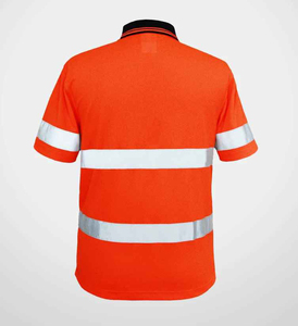 T-shirt de sécurité réfléchissant haute visibilité bleu marine chemises de travail de construction à manches courtes avec réflecteur de flèche logo personnalisé - Product Image 2