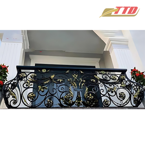 Rampe de balcon artistique en fer forgé de fabricant du Vietnam avec volutes florales et surface résistante aux UV pour la beauté extérieure - Product Image 6
