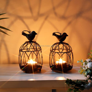 Luxury Metal Birdcage Tealight Lantern <b>Hanging</b> Decorative Candlestick Holder for Wedding Valentine's Day Christmas Other Candle - Product Image 5