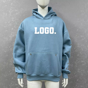 Haute qualité 600 GSM 100% coton pull à capuche strass embelli surdimensionné Boxy Fit Logo personnalisé poids lourd pour l'hiver - Product Image 4