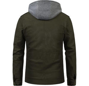 ชุดวอร์มฤดูหนาวสไตล์วินเทจของผู้ชายพร้อมแจ็กเก็ตมีฮู้ดและภายนอกหนังพรีเมี่ยมเพื่อเพิ่มความอบอุ่น - Product Image 2