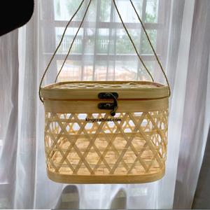 Bamboo Wicker Gift Baskets Customized Woven Bamboo Package <b>Box</b> for Party Wedding Event Gift <b>Box</b> for Moon <b>Cake</b> King Craft Viet - Product Image 4