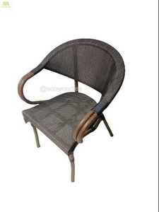 Muebles de comedor de madera maciza de lujo moderno, sillas de comedor de mimbre con brazo de madera natural para restaurante - Product Image 6