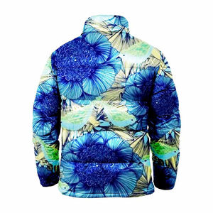 Vente en gros Veste matelassée imprimée personnalisée pour hommes Design bulle de luxe avec col à capuche et veste d'hiver en tissu léger - Product Image 4