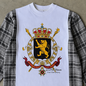 Pull-over décontracté pour homme à col rond et manches longues, en coton jersey de haute qualité, personnalisé, style Y2K, surdimensionné, à carreaux, avec motif imprimé par décharge - Product Image 3