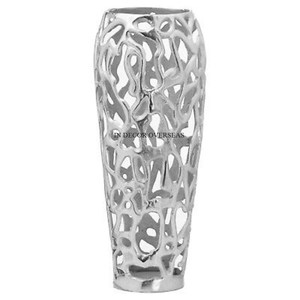 Aluminum Casted Silver Color Finishing Shiny Polished Most Fancy Antique Designer <b>Set</b> Of 2 Flower <b>Vase</b> Supplies In Lowest Price - Product Image 2