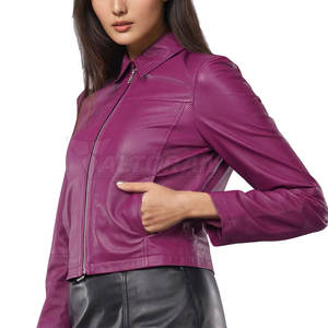 Veste en cuir pour femmes, coupe moderne, vêtements d'extérieur, veste en cuir pour femmes, style avant-gardiste, veste en cuir pour femmes - Product Image 5