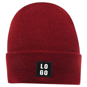 Gorro de Invierno Cálido de Punto con Logotipo Personalizado Estampado, Color Rojo Sólido, Jacquard de Algodón/Poliéster para Hombre, Última Llegada, Uso Común - Product Image 3