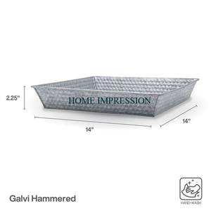ถาดเสิร์ฟชุบสังกะสีสีเทาโลหะถาดเสิร์ฟสำหรับตกแต่งโต๊ะเครื่องครัวที่ปลอดภัยสำหรับเก็บอาหาร - Product Image 5