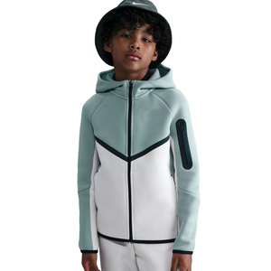 Taille personnalisée 100% doux coton Tech polaire écologique sweat à capuche pour enfants garçons filles fermeture éclair sweat poche décontracté haut à capuche pour - Product Image 6