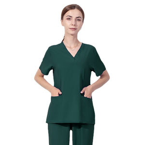 Logo personnalisé classique Scrubs Uniformes Ensembles Anti-Rides Beauté Uniforme Médical Col en V Tops Scrub Suit Nursing Scrubs for Women - Product Image 5